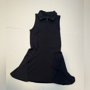 Black Sleeveless Zip Up Athletic Dress